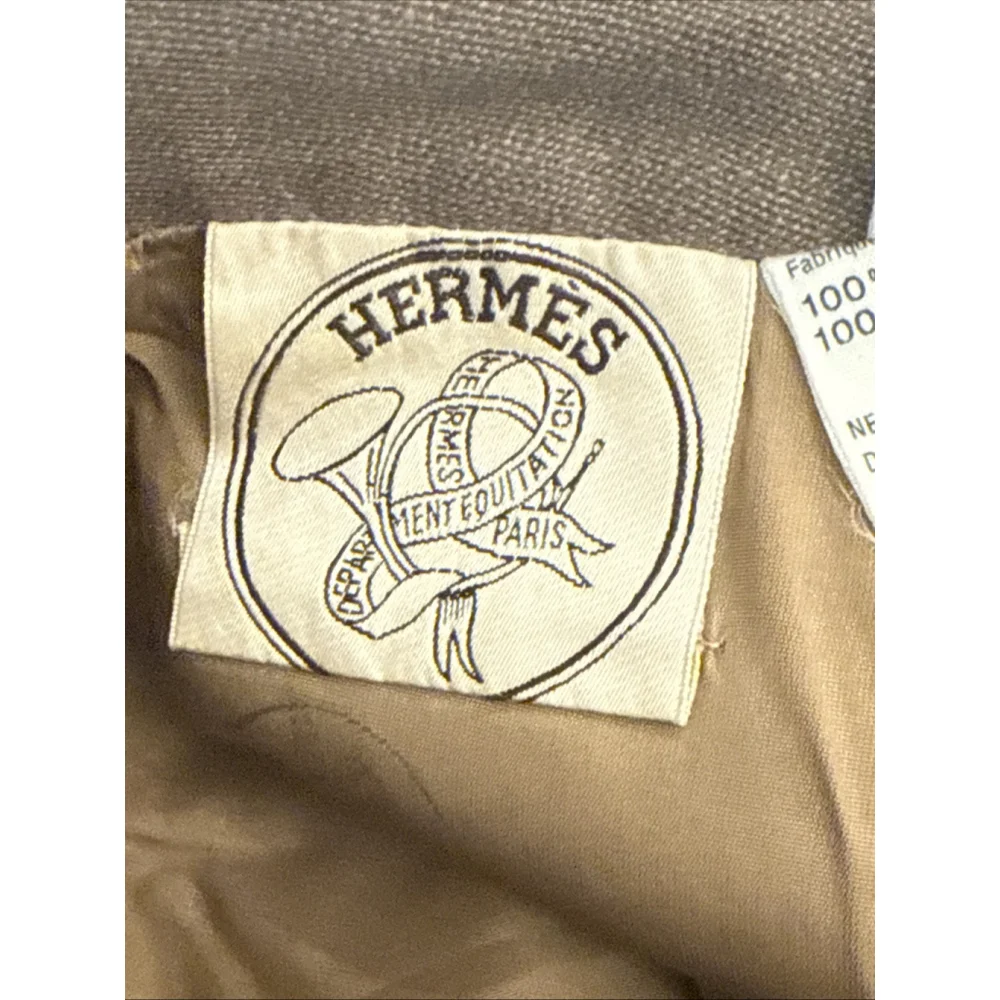 Hermes Sellier Brown Wool Pleated Skirt Classic Style Small Medium Vintage 28” W